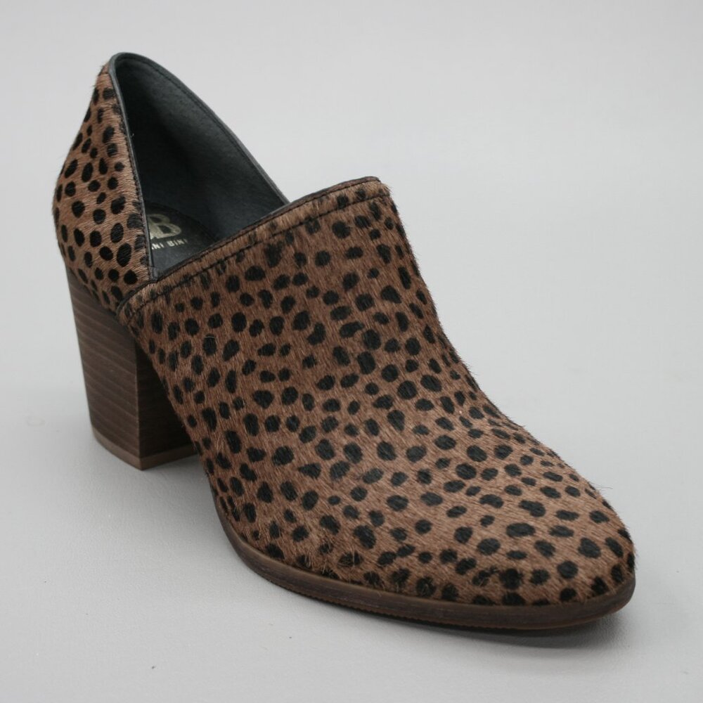 Gianni Bini Ladies 8.5 Drive-in Bovine-hair Leopard Shoes 3" Heels Booties Shoes
